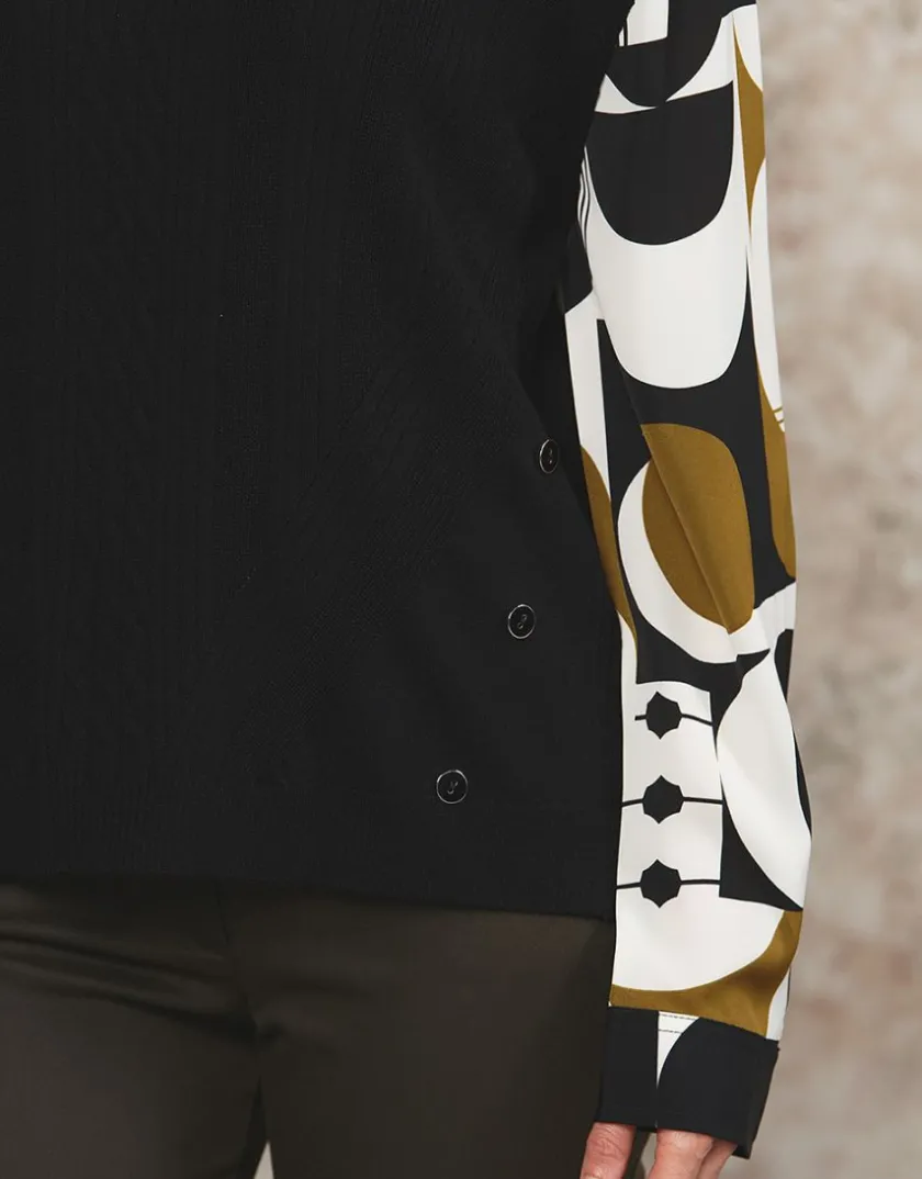 Discount Pull chemisier noir Pulls|Maille