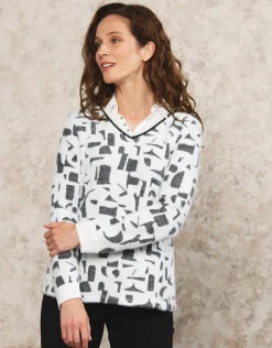 Outlet Pull chemisier noir blanc Pulls|Maille