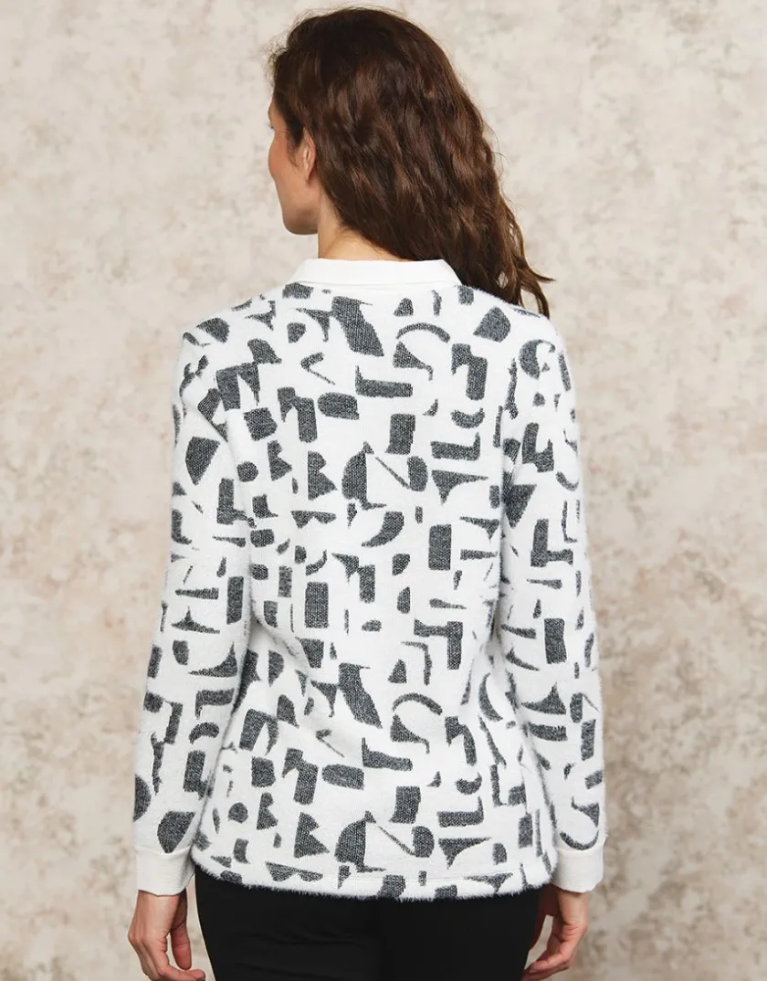 Outlet Pull chemisier noir blanc Pulls|Maille