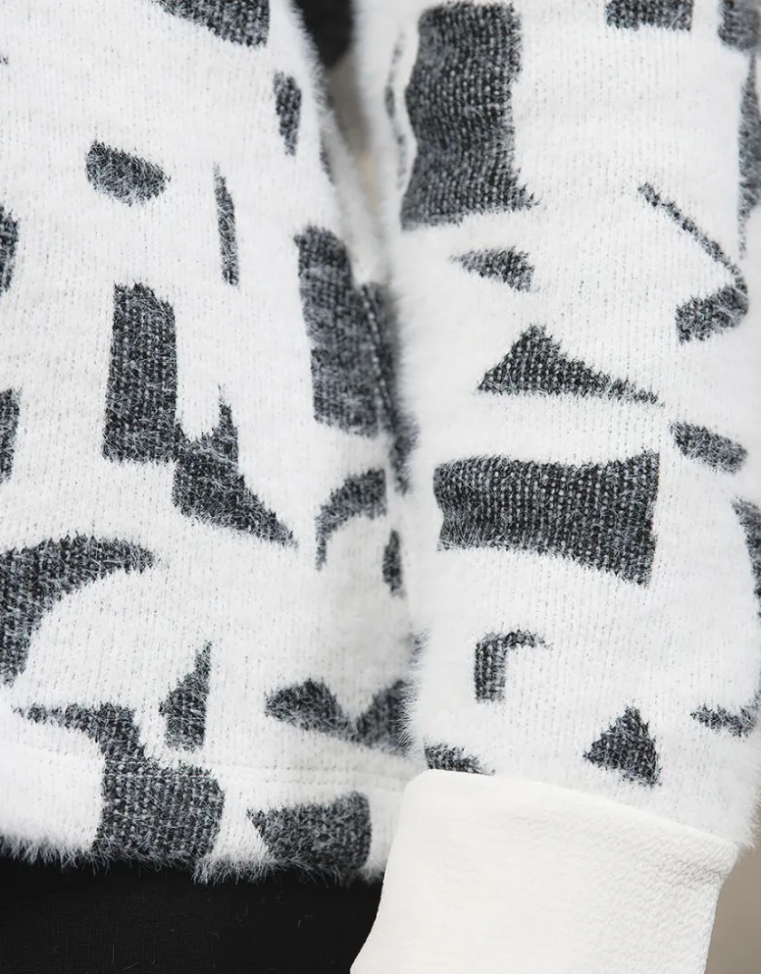 Outlet Pull chemisier noir blanc Pulls|Maille