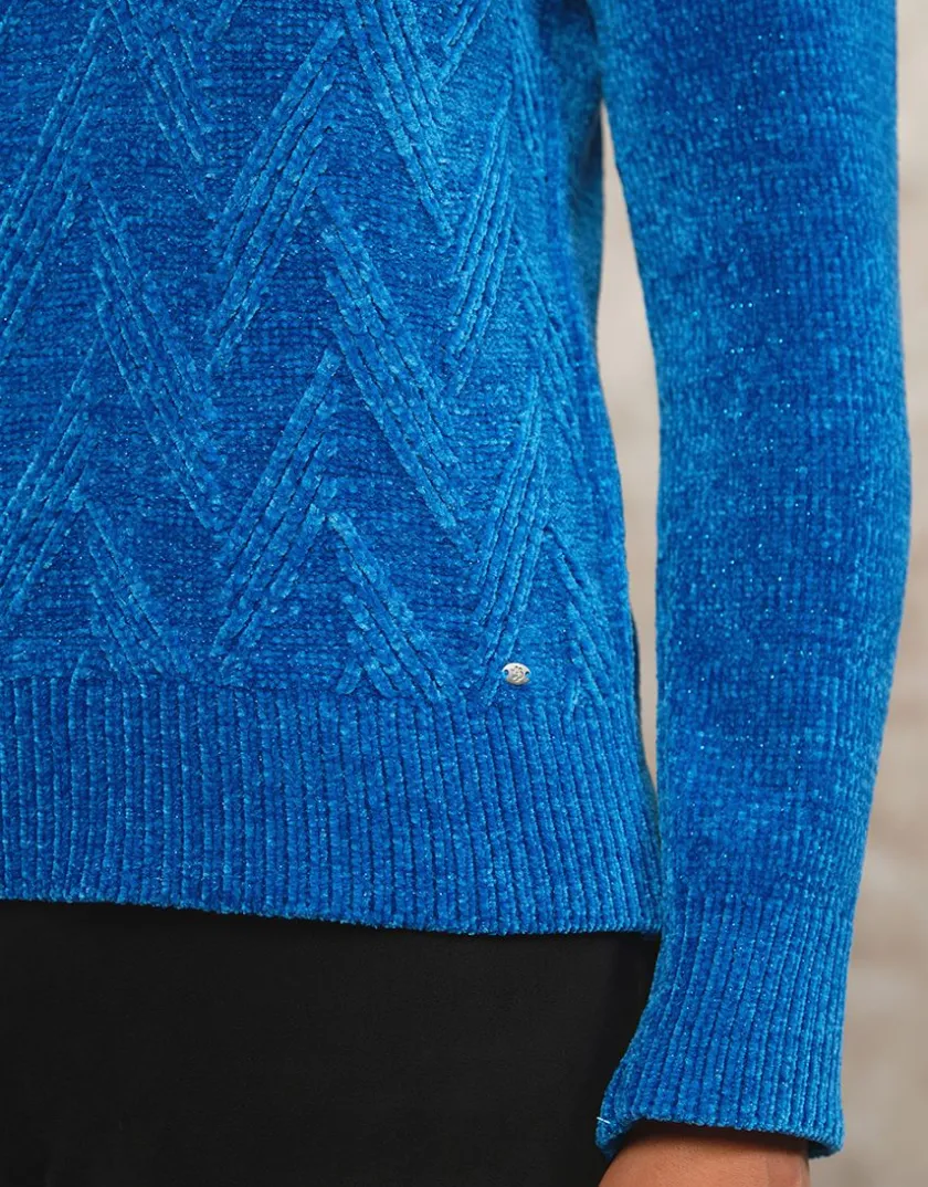 Online Pull chenille bleu roi Pulls|Maille