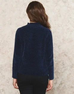 Hot Pull chenille marine Pulls|Maille