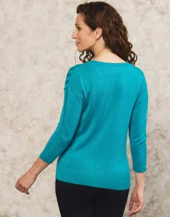 Sale Pull chic brillant vert Pulls|Maille