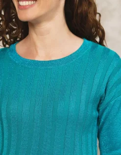 Sale Pull chic brillant vert Pulls|Maille