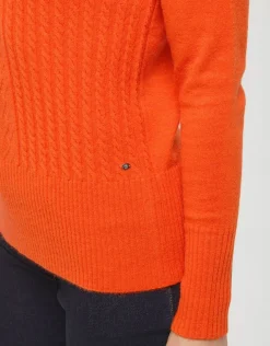Fashion Pull col bateau orange Pulls|Maille
