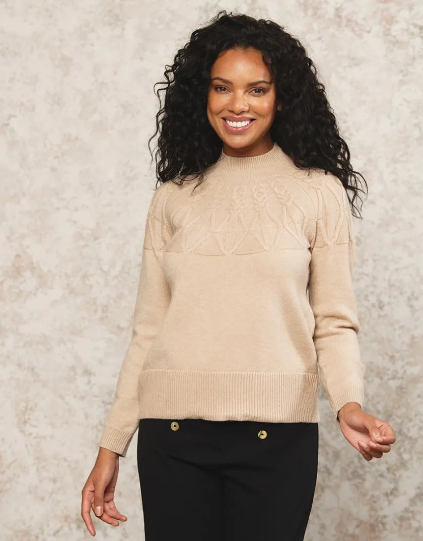 Outlet Pull col montant beige Pulls|Maille