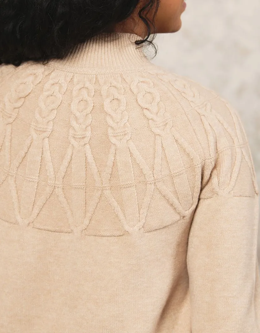 Outlet Pull col montant beige Pulls|Maille