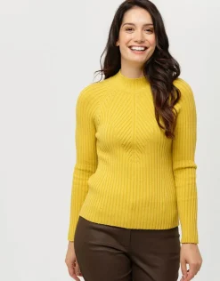 Clearance Pull col montant jaune Pulls|Maille