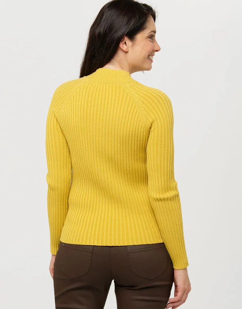 Clearance Pull col montant jaune Pulls|Maille