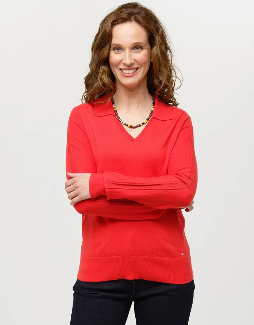 Outlet Pull col polo rouge Pulls|Maille