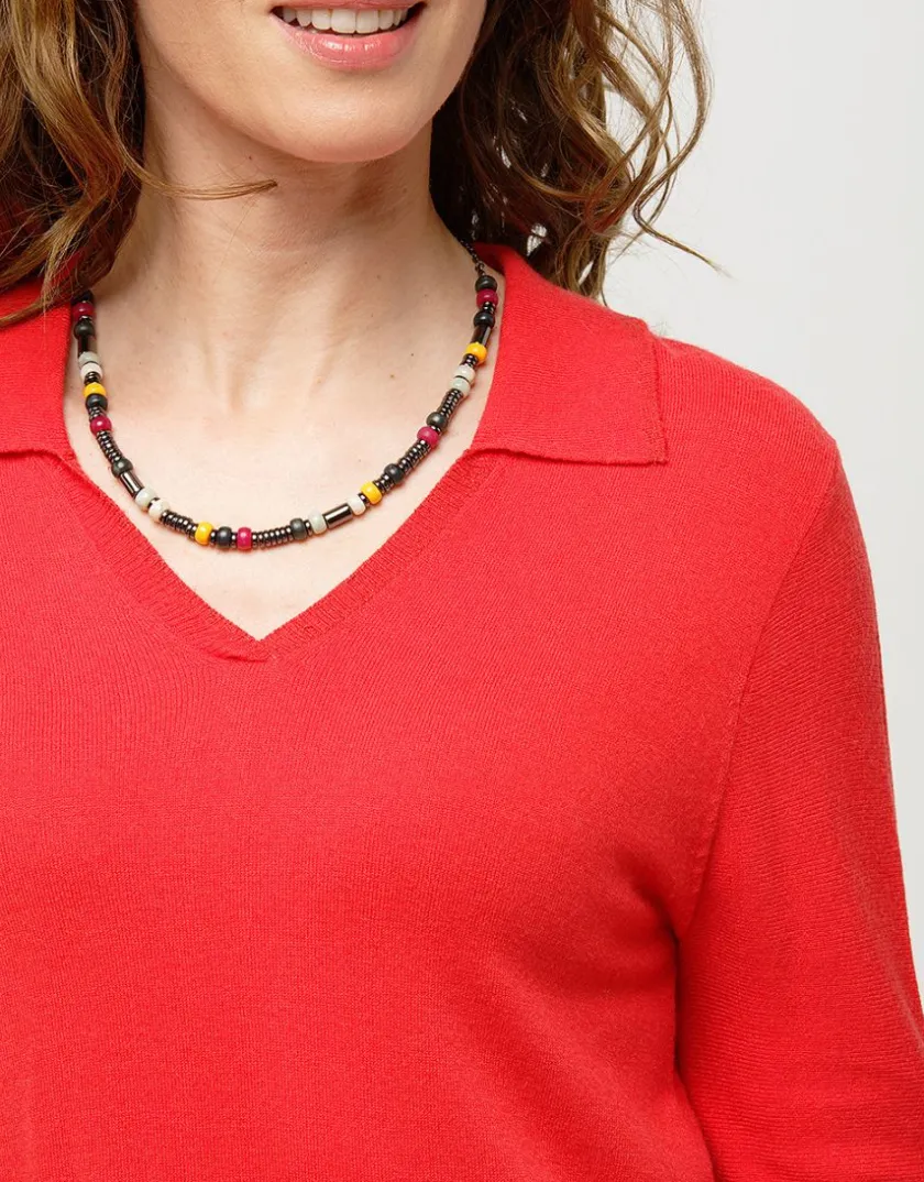 Outlet Pull col polo rouge Pulls|Maille