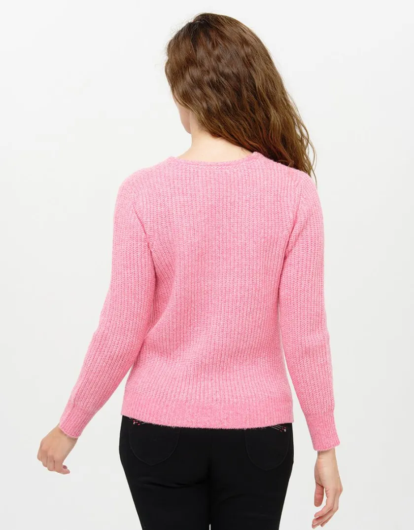 Sale Pull col V rose Pulls|Maille