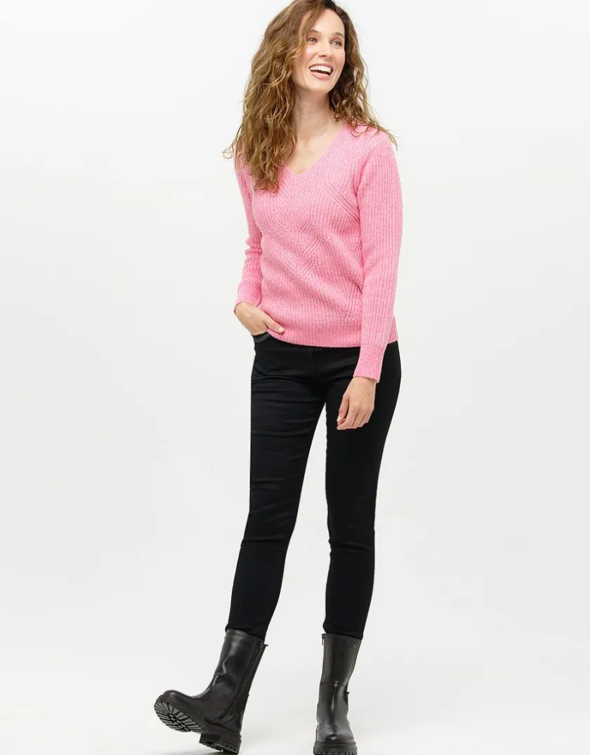Sale Pull col V rose Pulls|Maille