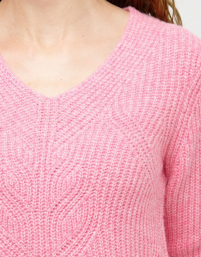 Sale Pull col V rose Pulls|Maille