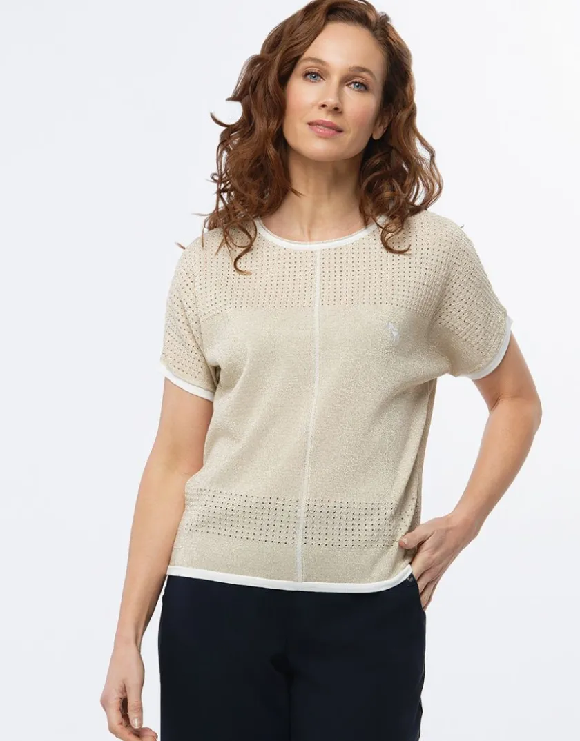 Outlet Pull doré manche courte Pulls|Maille