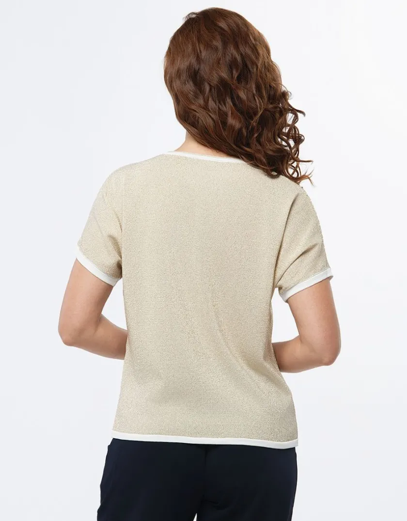 Outlet Pull doré manche courte Pulls|Maille