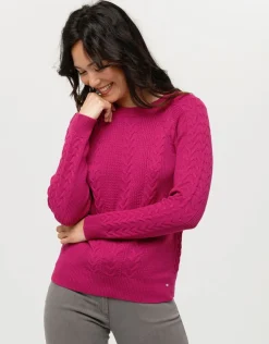 Discount Pull doux prune torsades Pulls|Maille