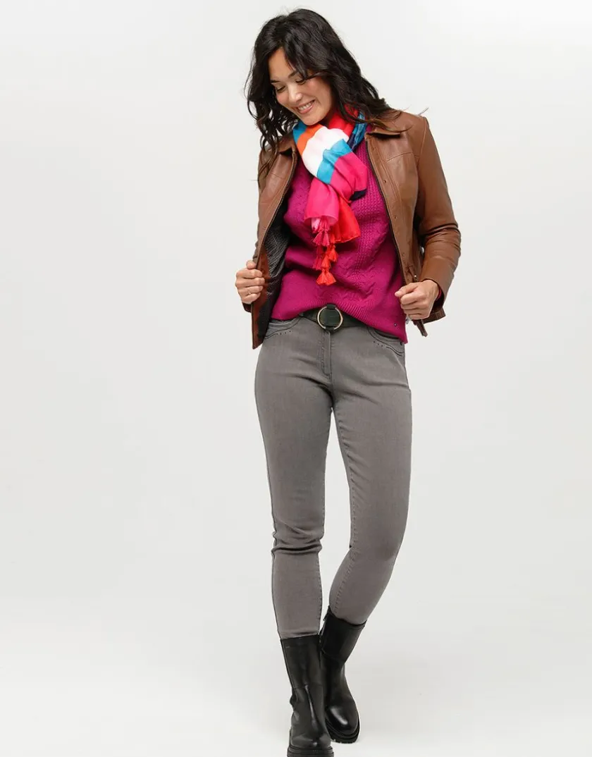 Discount Pull doux prune torsades Pulls|Maille