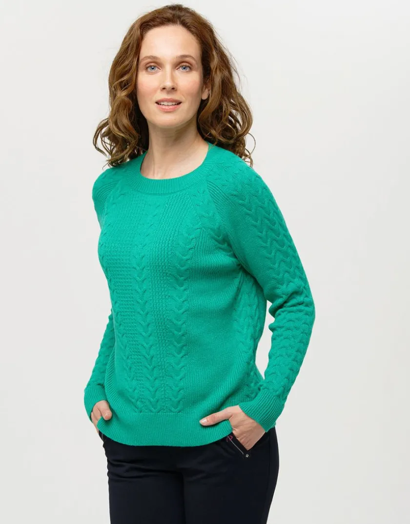 Sale Pull doux vert torsades Pulls|Maille