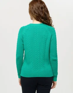Sale Pull doux vert torsades Pulls|Maille