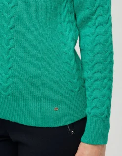 Sale Pull doux vert torsades Pulls|Maille