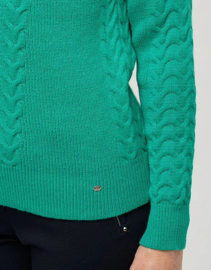 Sale Pull doux vert torsades Pulls|Maille