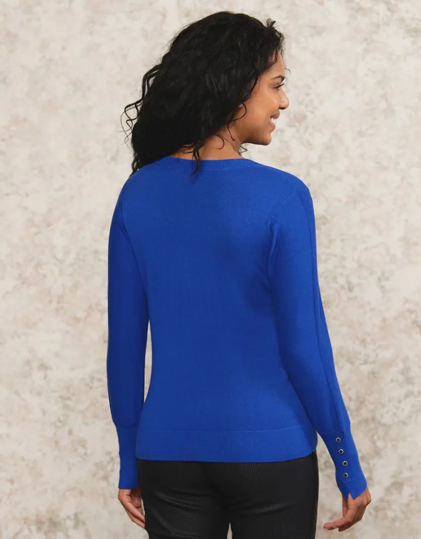 Fashion Pull fin bleu roi Pulls|Maille