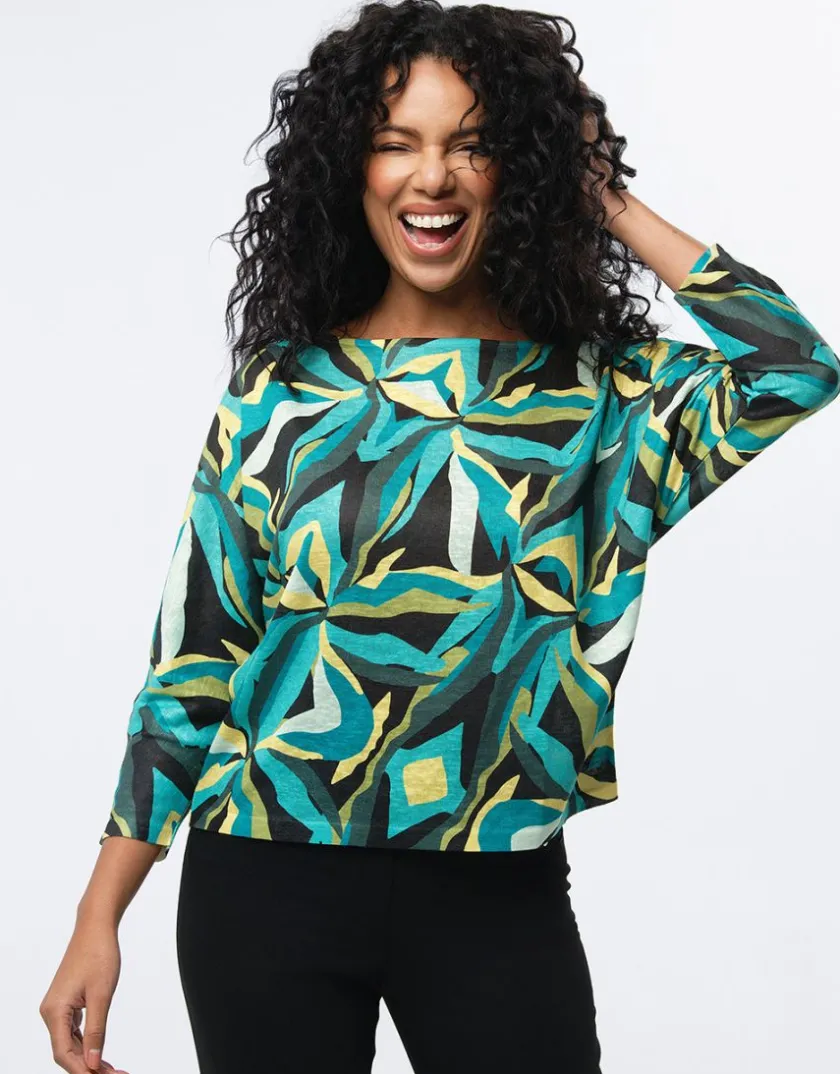 Clearance Pull fin imprimé végétal Pulls|Maille