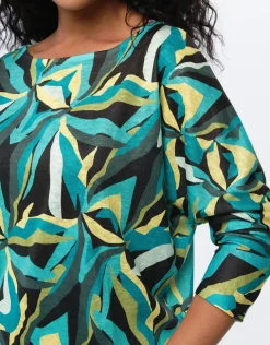 Clearance Pull fin imprimé végétal Pulls|Maille