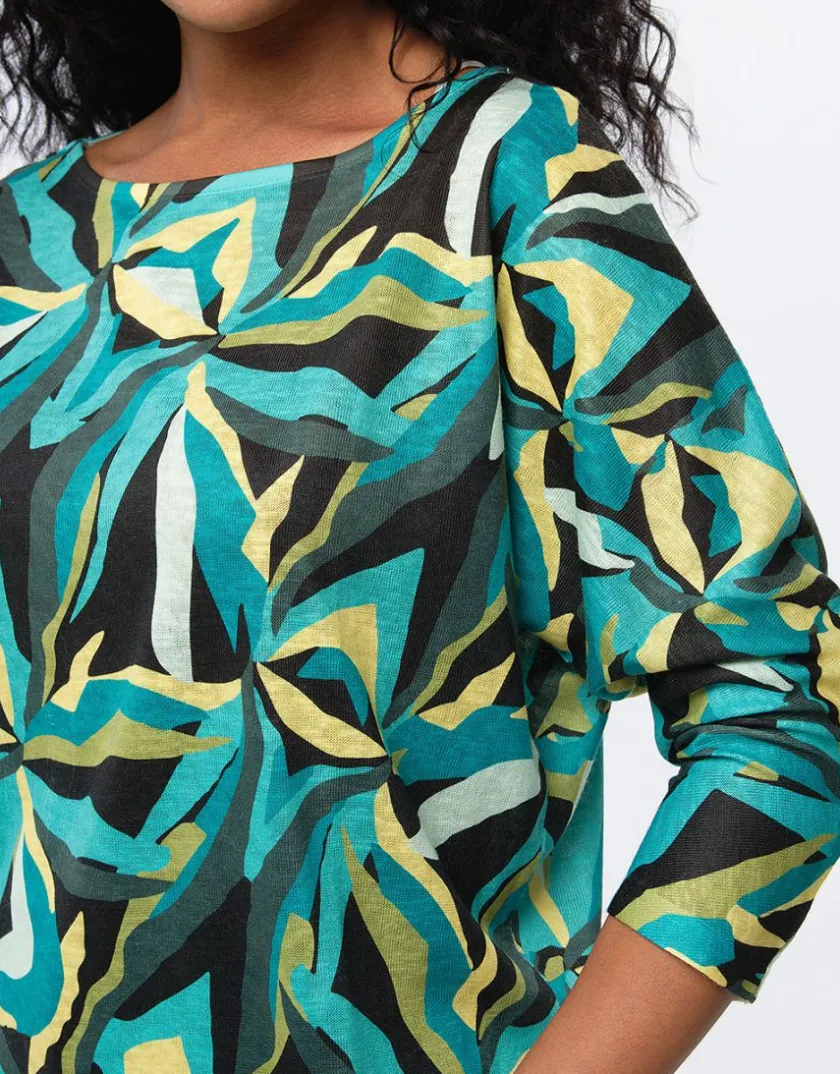 Clearance Pull fin imprimé végétal Pulls|Maille