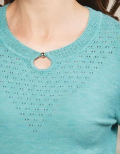Fashion Pull fin laine vert Pulls|Maille