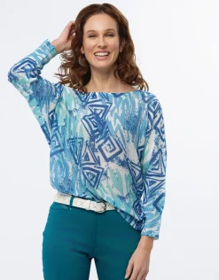 Discount Pull fin motif bleu Pulls|Maille