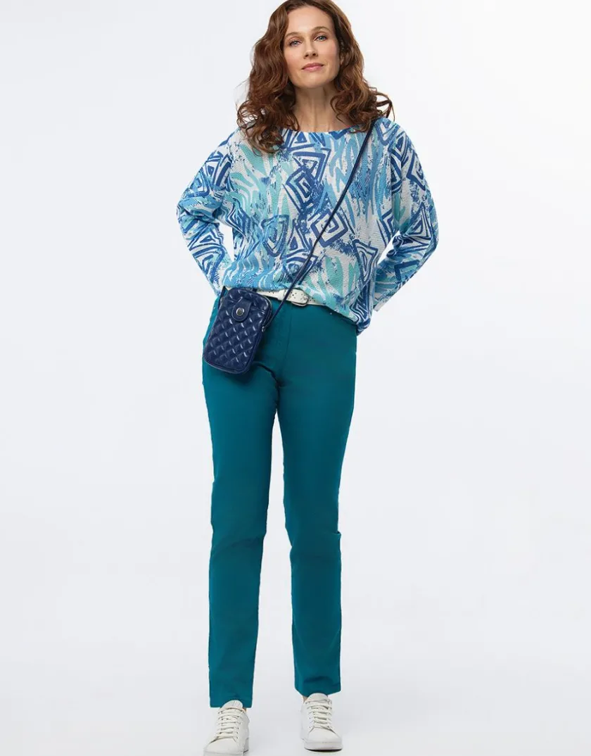 Discount Pull fin motif bleu Pulls|Maille