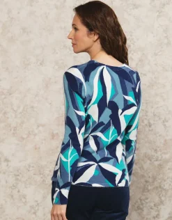 Discount Pull imprimé bleu vert Pulls|Maille