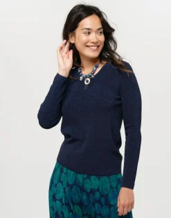 Hot Pull irisé bleu marine Pulls|Maille
