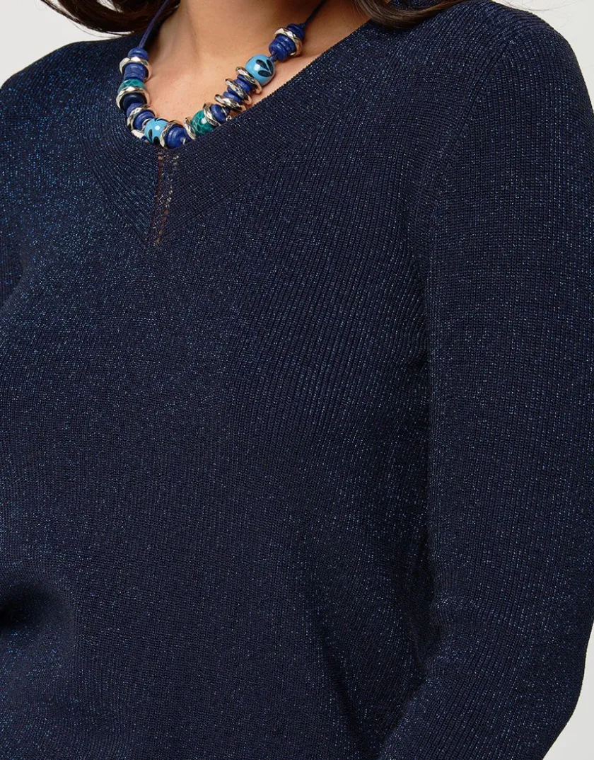 Hot Pull irisé bleu marine Pulls|Maille