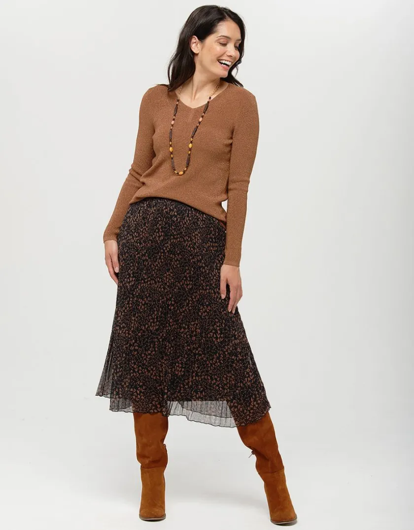 Clearance Pull irisé marron Pulls|Maille