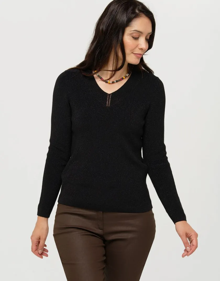 Outlet Pull irisé noir Pulls|Maille