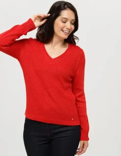 Discount Pull irisé rouge Pulls|Maille