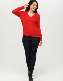 Discount Pull irisé rouge Pulls|Maille