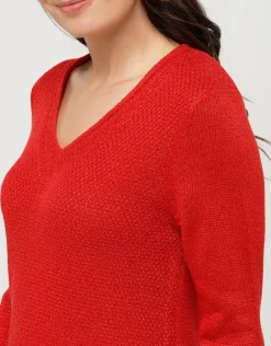 Discount Pull irisé rouge Pulls|Maille