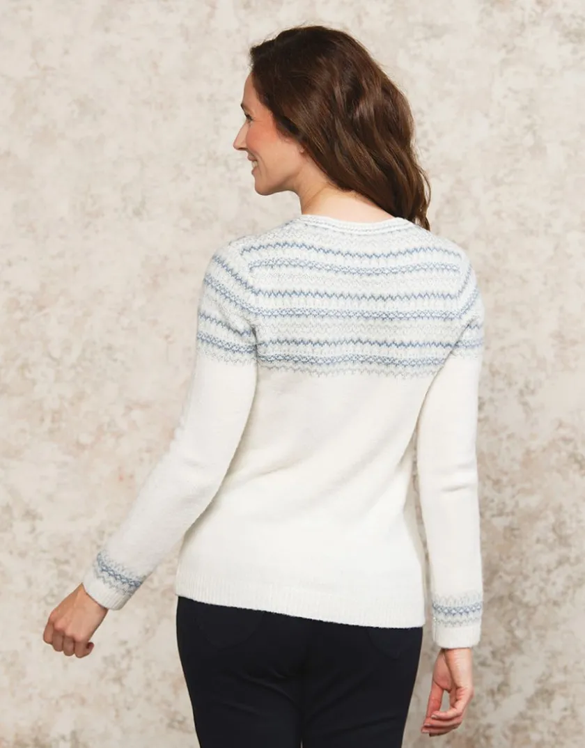 Outlet Pull Jacquard blanc Pulls|Maille