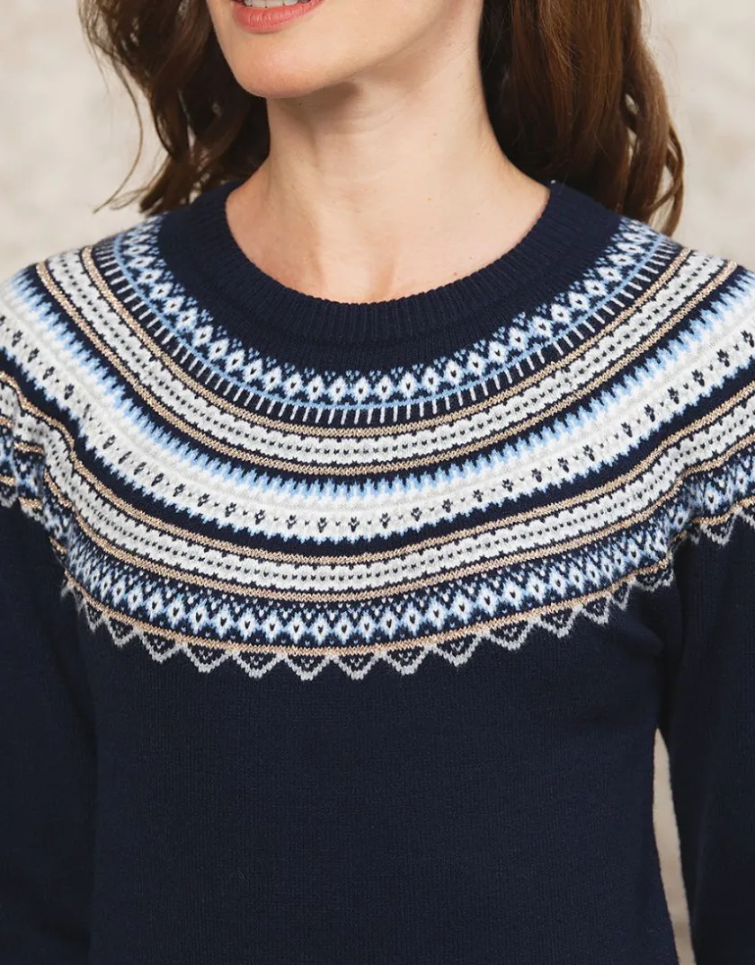 Online Pull Jacquard marine Pulls|Maille