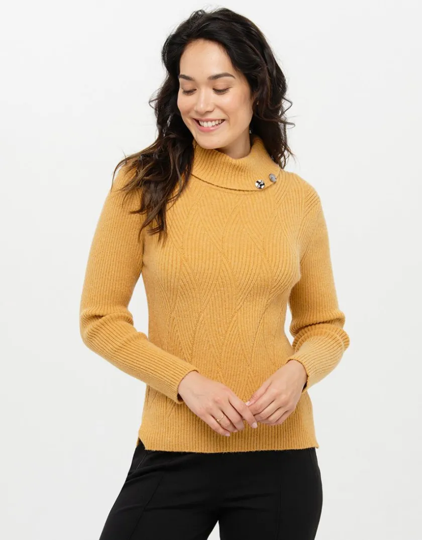 Best Pull jaune à col montant Pulls|Maille
