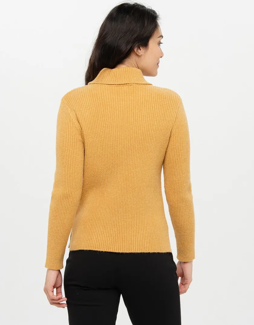 Best Pull jaune à col montant Pulls|Maille