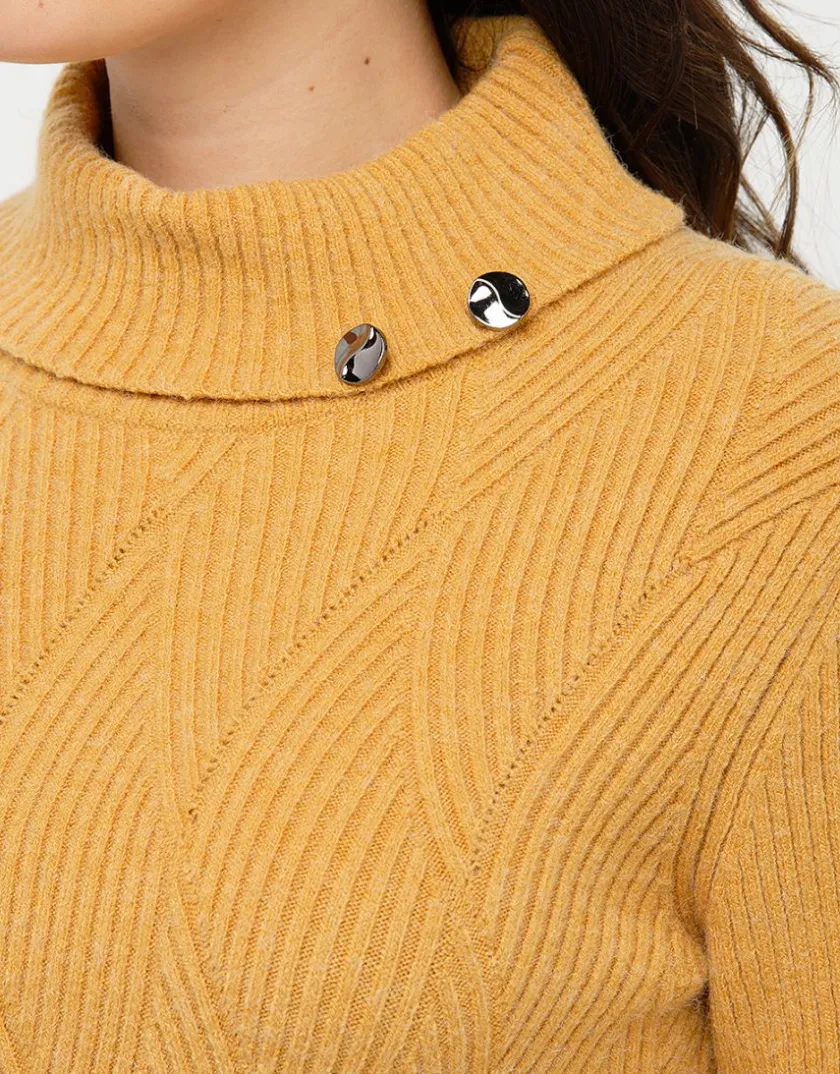 Best Pull jaune à col montant Pulls|Maille