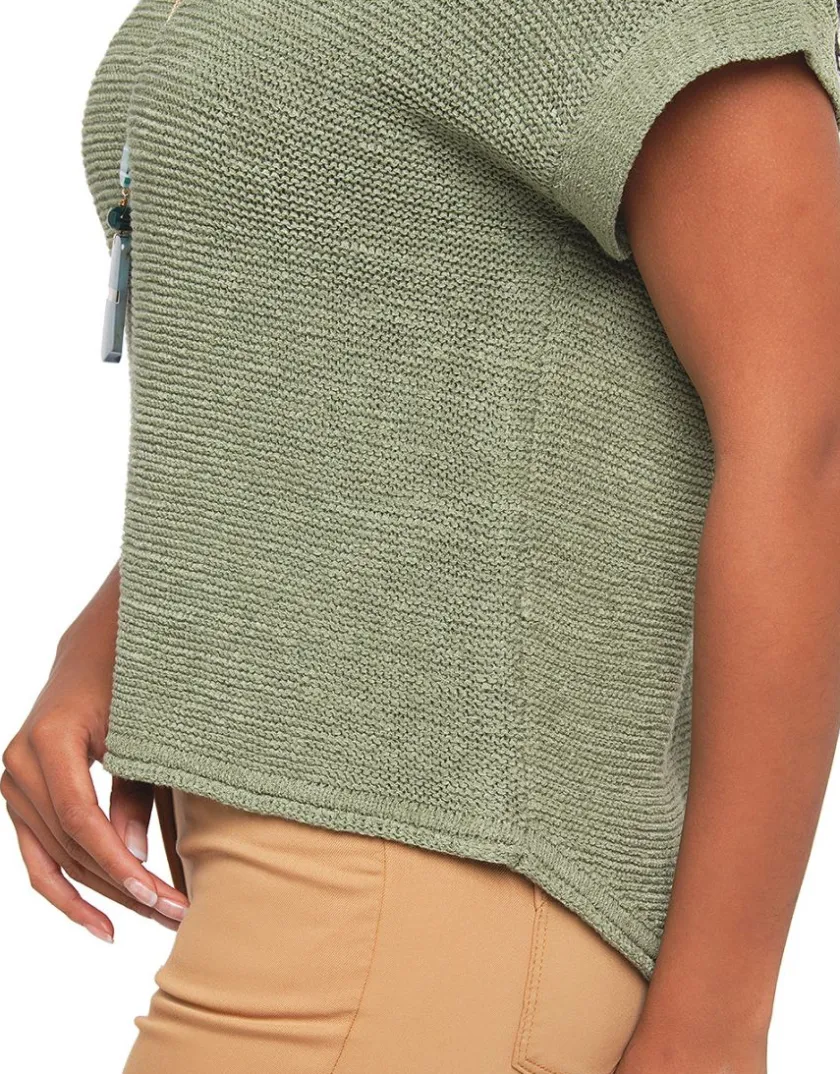 Online Pull kaki sans manches Pulls|Maille