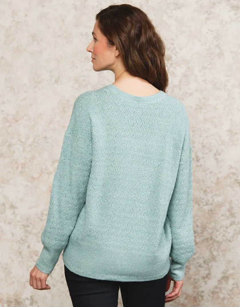 Clearance Pull maille ample vert Pulls|Maille