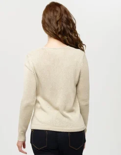 New Pull maille beige fils or Pulls|Maille