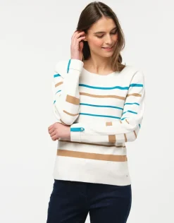 Online Pull marinière écru lagon Pulls|Maille